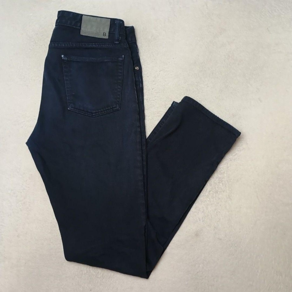 Bonobos Jeans Mens 33x34 Blue Travel Slim Straight Dark Wash Stretch USA Made